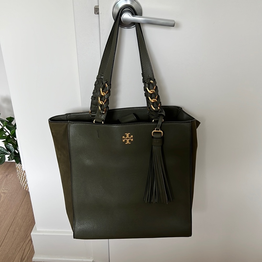 Tory Burch Tote Half Leather/ Half Suede